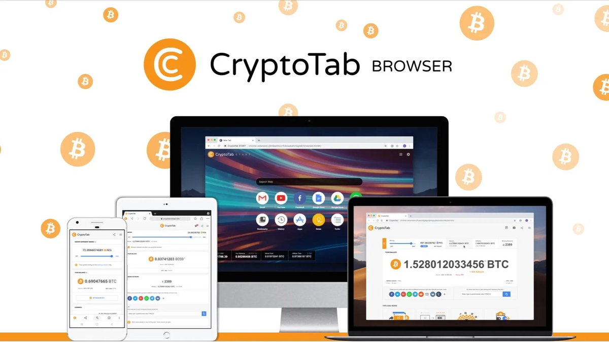 CryptoTab — первый в мире браузер со встроенной функцией майнинга. Используя CryptoTab, вы получаете доход за посещение любимых сайтов, просмотр видеороликов и общение в интернете.