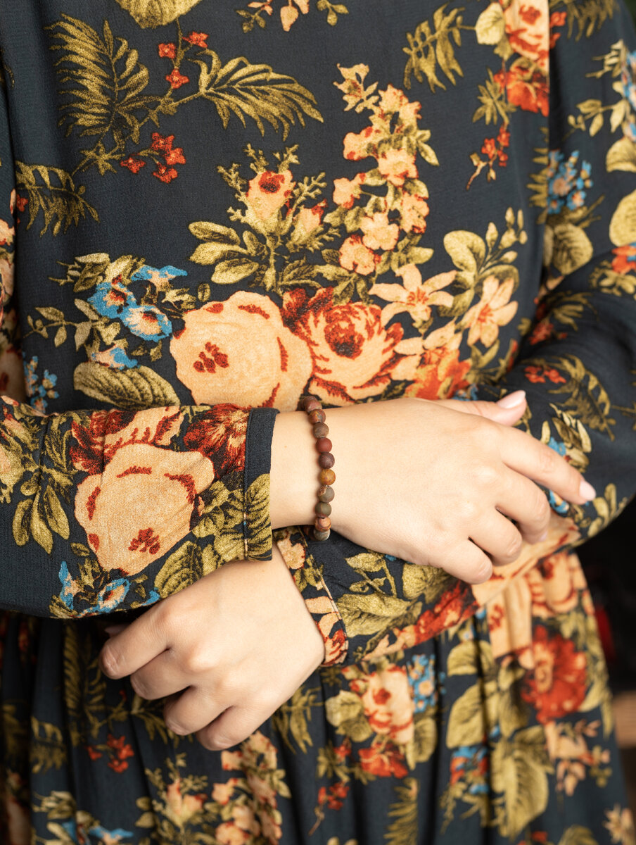 Браслет Осень из камня Яшма Пикассо  