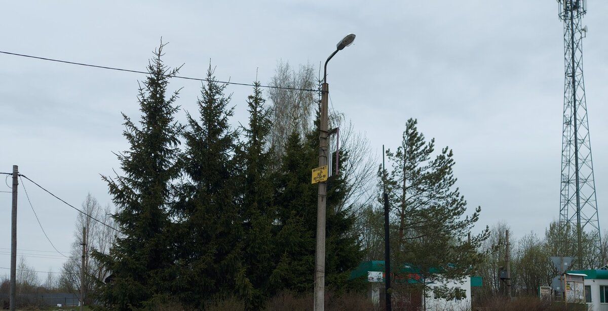 Жёлтое объявление на столбе.