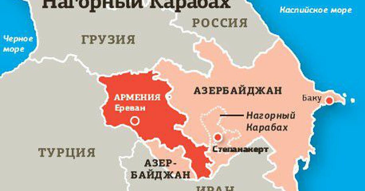Карта азербайджана и армении границы
