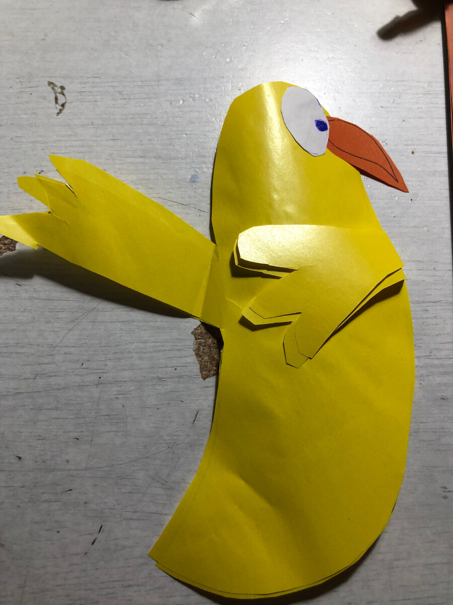 попугай из бумаги