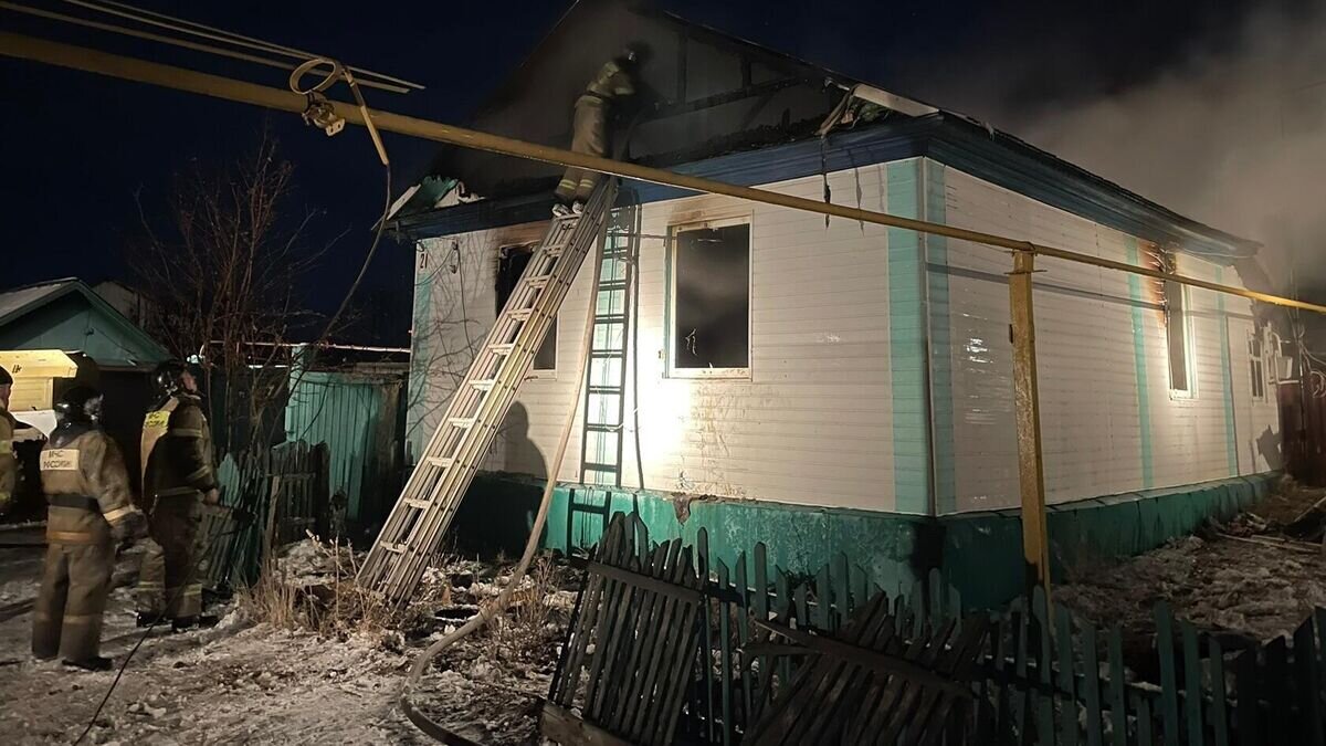    Сотрудники МЧС на месте пожара в селе Бородиновка Челябинской области© Фото : ГУ МЧС по Челябинской области