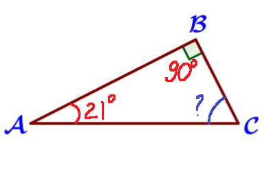 Неизвестный угол треугольника изображенного