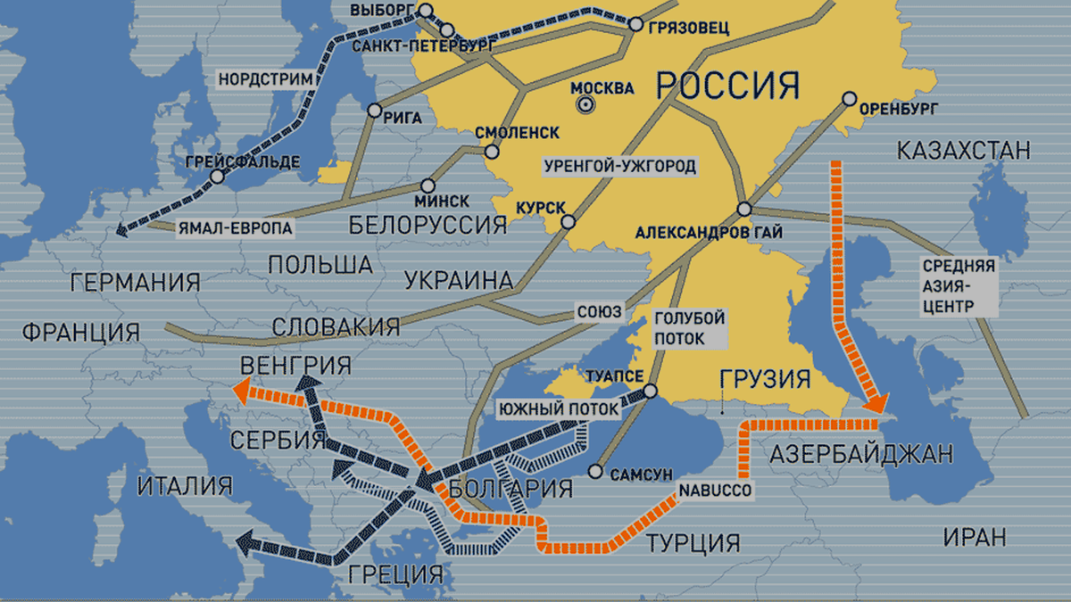 Схема северный поток 2 газопровод на карте