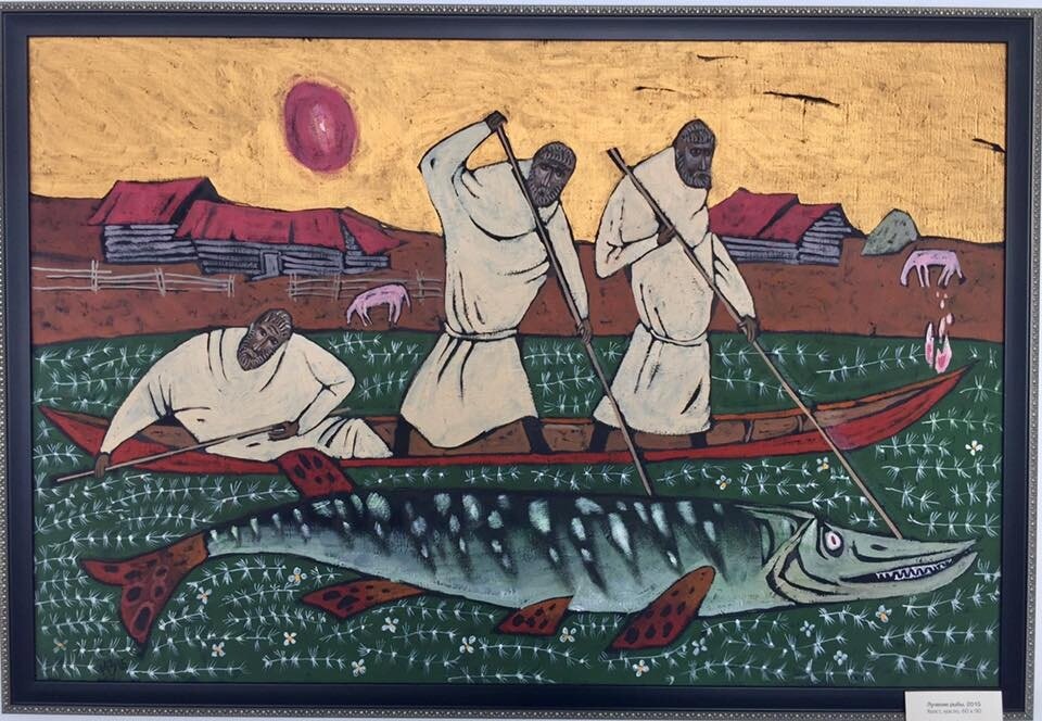 Михаил Захаров. "Лучение рыбы". 2015 г. Холст, масло