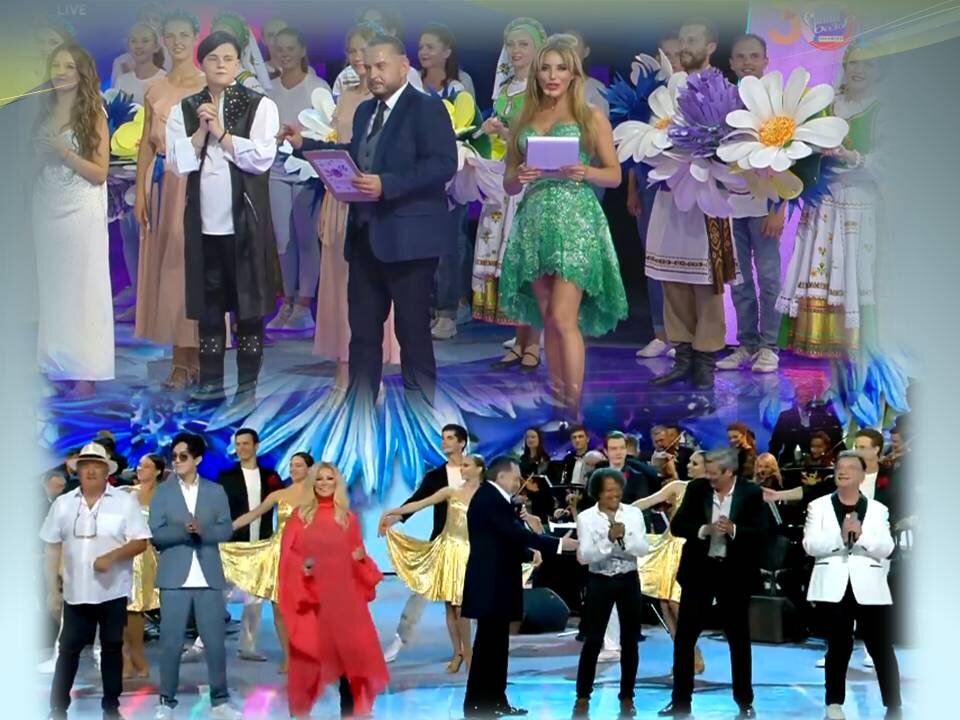 Коллаж  автора  из  стоп-кадров.  Ведущие, жюри, участники