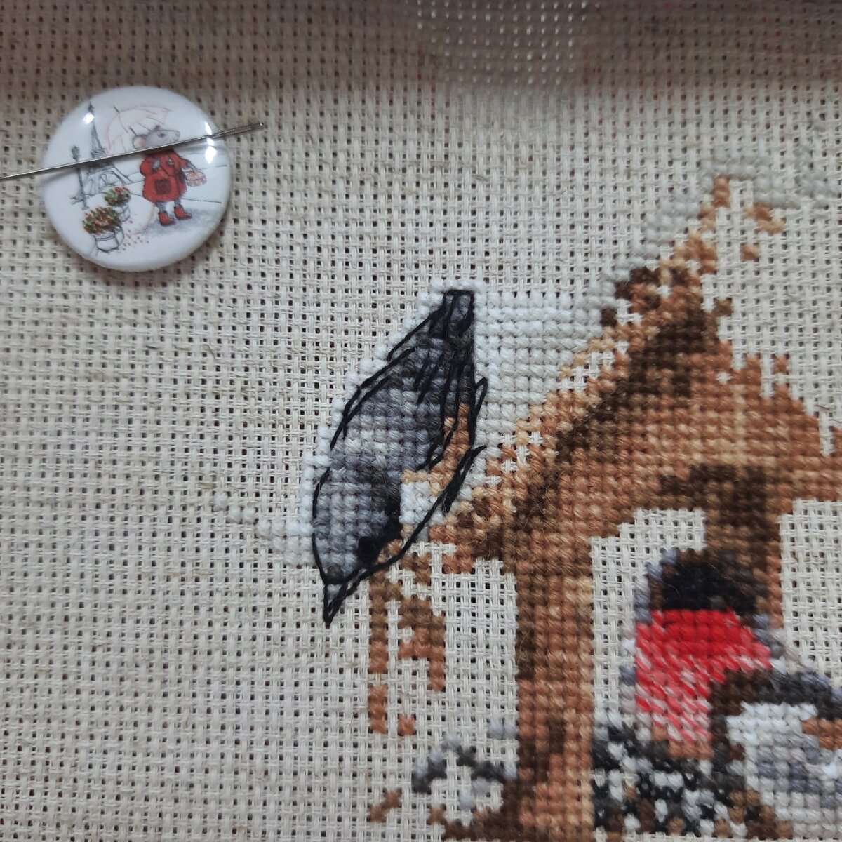 Птичка из серии наборов Риолис "Дача. Зима"