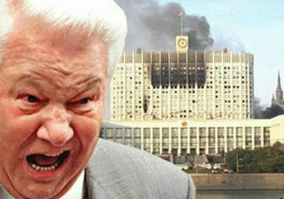 Первый президент новой России на фоне поверженных врагов ...