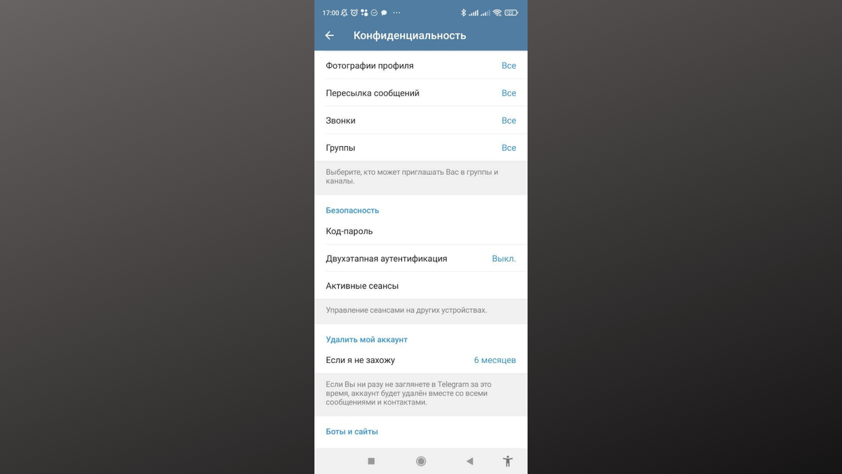 Скриншот из мессенджера Telegram