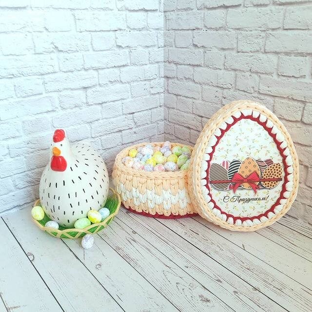 #пасхальная корзинка #вязаная корзинка