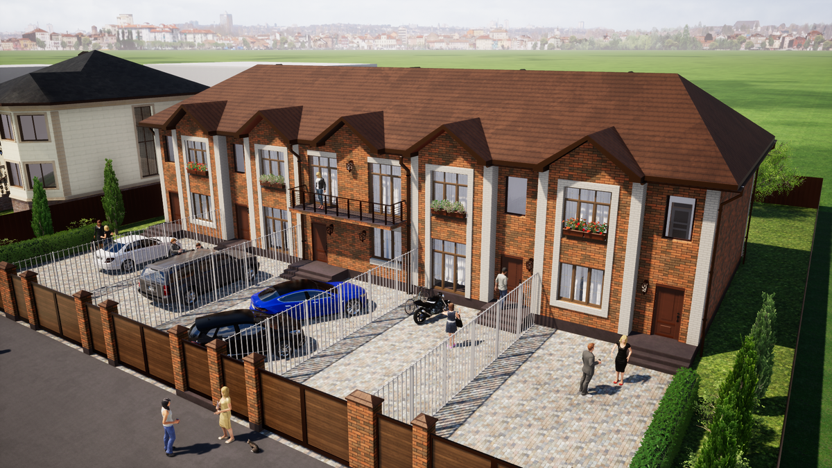 Внутренний двор на главном фасаде 