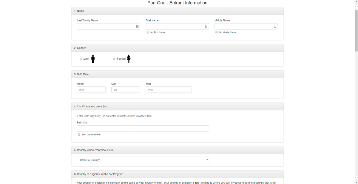 Начало анкеты 
