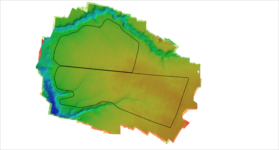 Снимок 3. 3D-модель местности с высотами и низинами