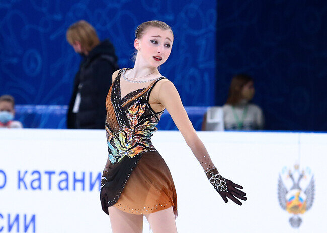 ​На этапе Гран-при в Казани сорвалось противостояние Камилы Валиевой с Софьей Муравьевой (на фото) – она не смогла восстановиться к старту и заявилась на один из следующих этапов. Фото Михаила Шарова / Юлии Комаровой,  fsrussia.ru 