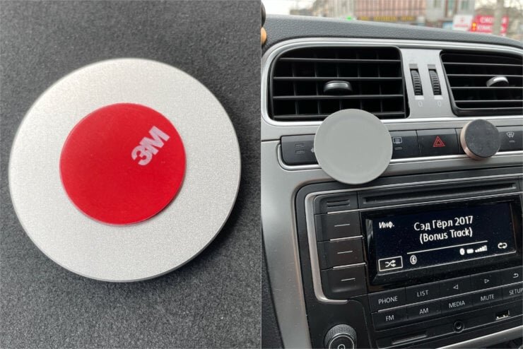    Этот магнит позволяет закрепить iPhone почти на любой поверхности. Даже отвесной