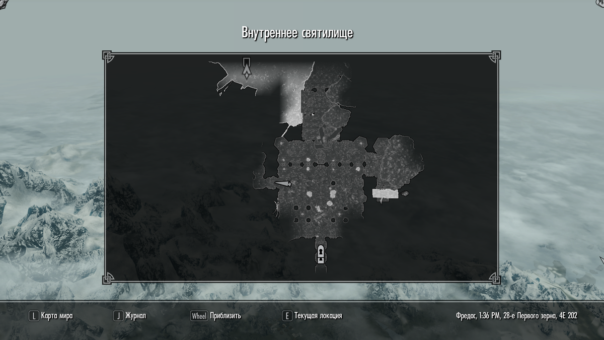 Местонахождения алтаря на плане внутреннего святилища