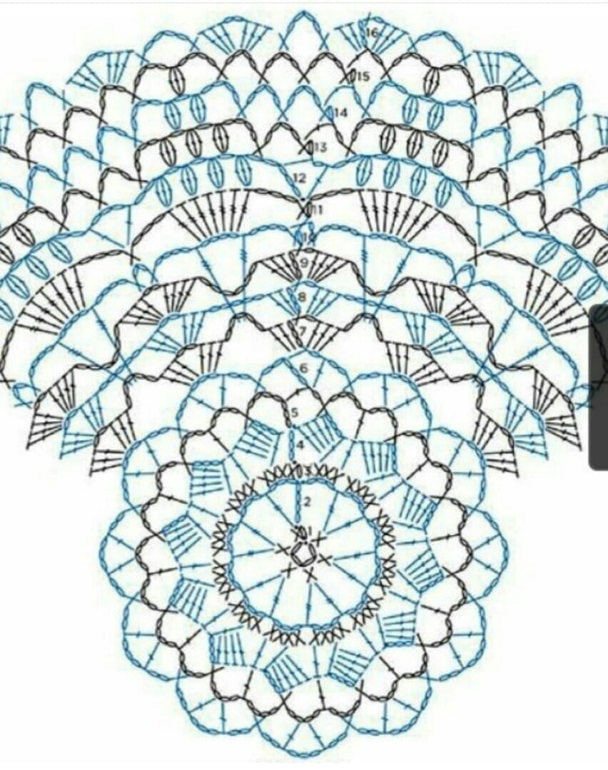 Схема вязания салфетки