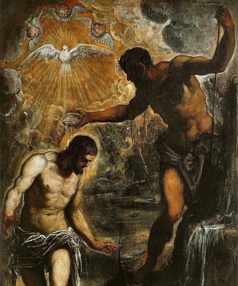 «Крещение Христа» (фрагмент), Якопо Тинторетто, около 1580