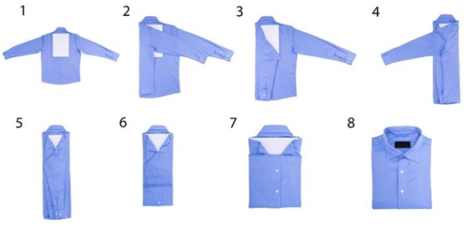 Порядок аккуратного складывания рубашки для меньшего сминания