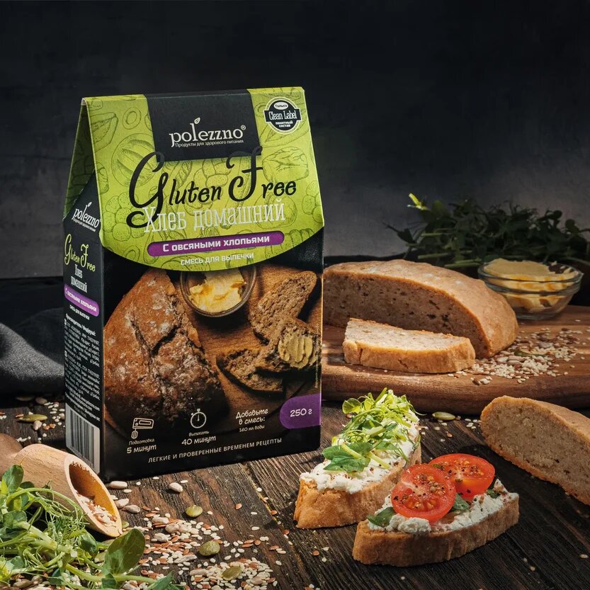 Безглютеновая смесь для выпечки "Хлеб домашний" POLEZZNO