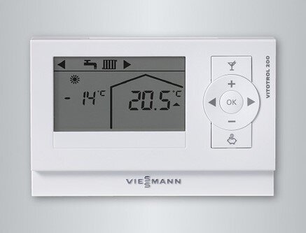 ТЕРМОРЕГУЛЯТОР VITOTROL 200A. Применяется совместно с котлами Vitodens 200-W, котловые автоматики Vitotronic 200 KO2B и с др. автоматиками высоких уровней