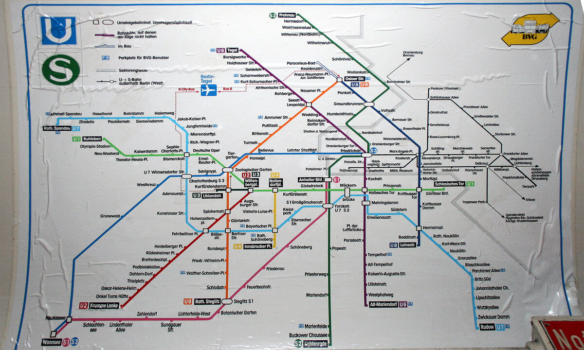 Схема метрполитена в Берлине