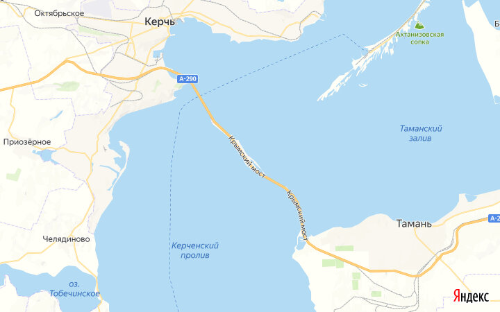 Керченского моста протяженностью около 19 километров