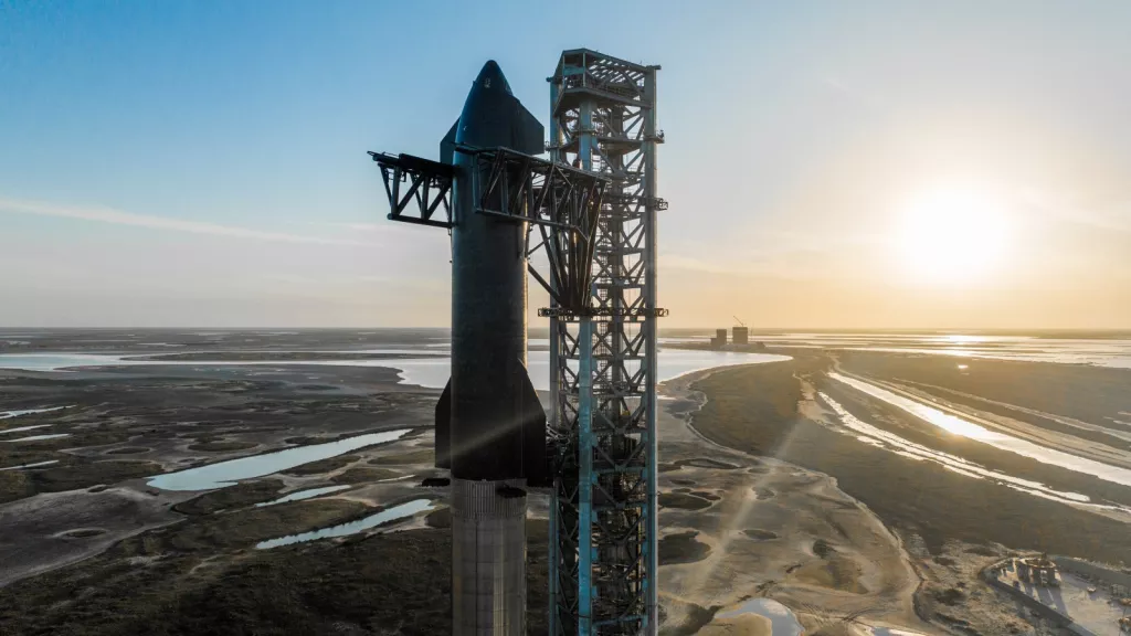 Starship на стартовой площадке в Бока-Чика. Источник: SpaceX