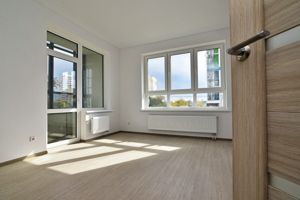 Вид квартиры от застройщика с чистовой отделкой. 