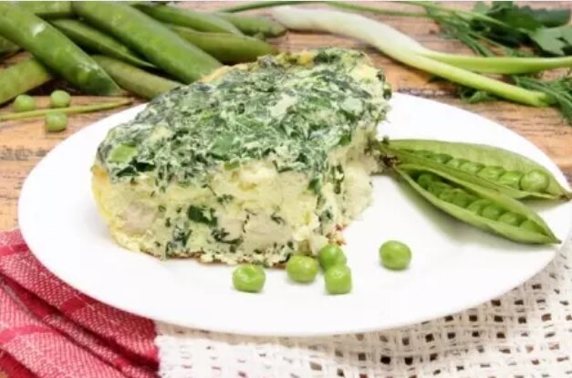 Пышный Омлет С Курицей И Зеленью