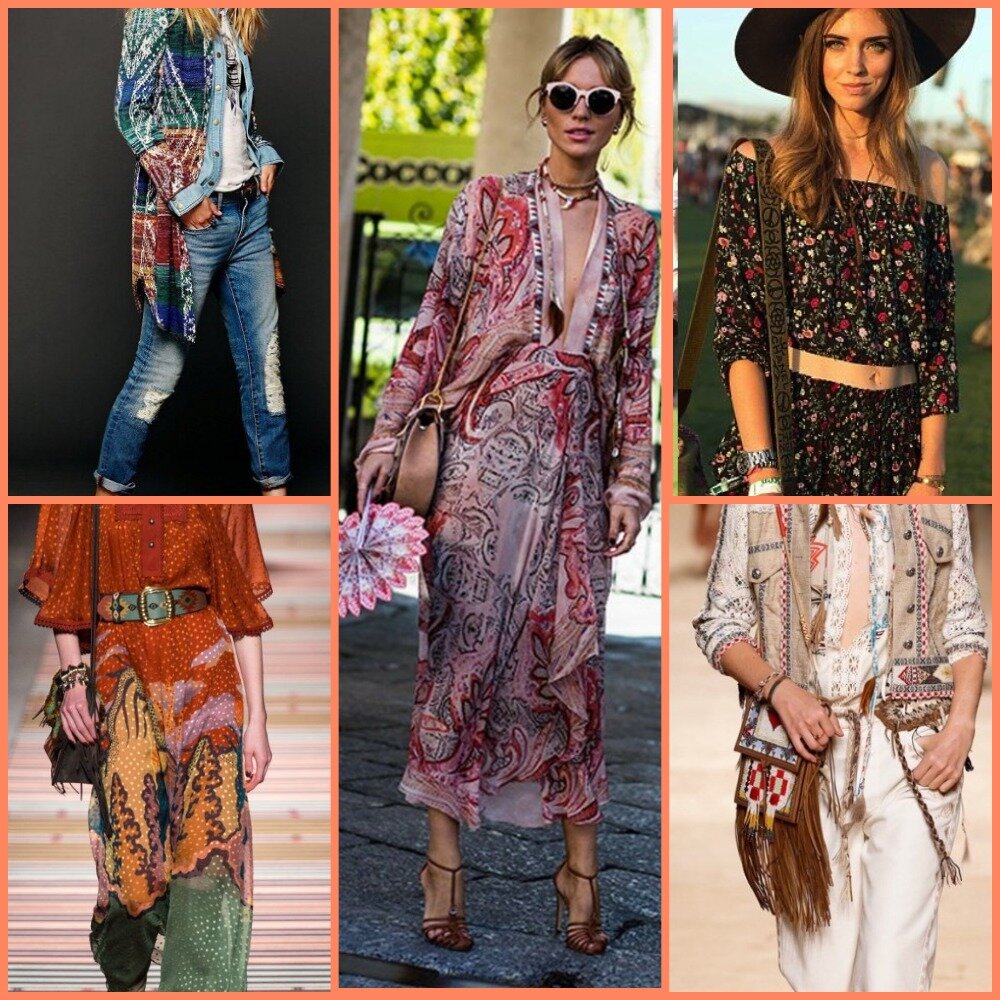 Примеры образов в стиле бохо. Источник - Яндекс.