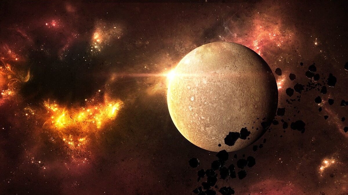 Планета Меркурий. Арт. Фото в свободном доступе.