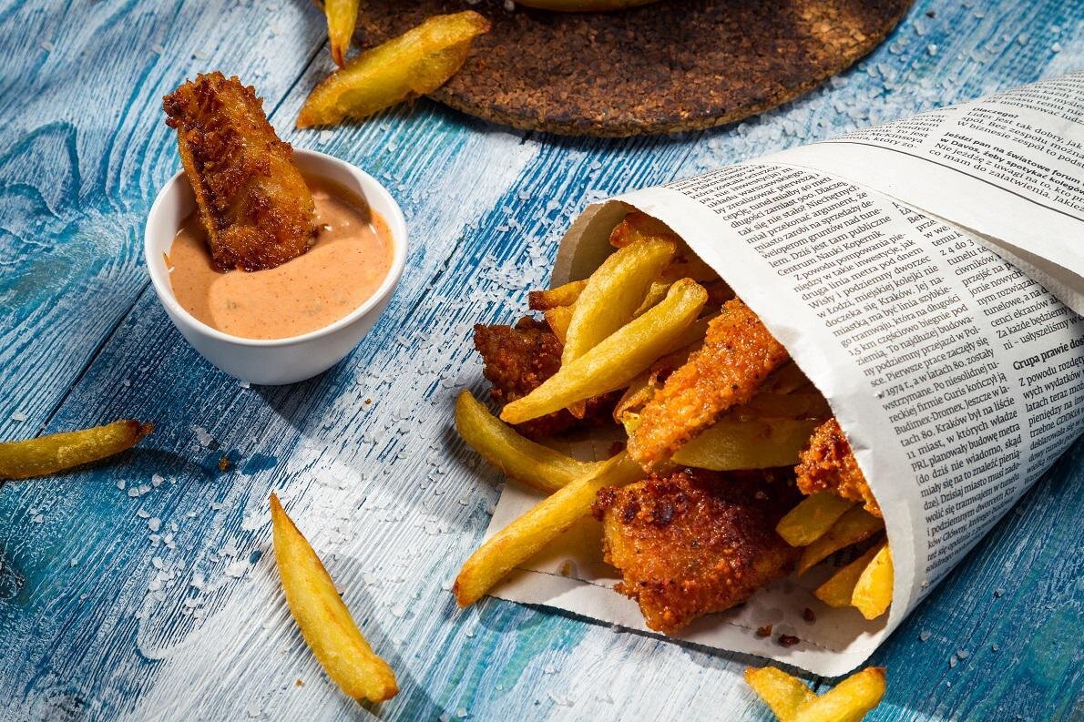 fish & chips в стильной "аутентичной" подаче