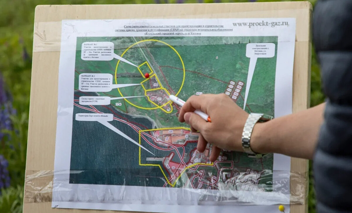 Варианты размещения терминалов приёма газа