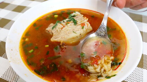 Свиной бульон с рисом
