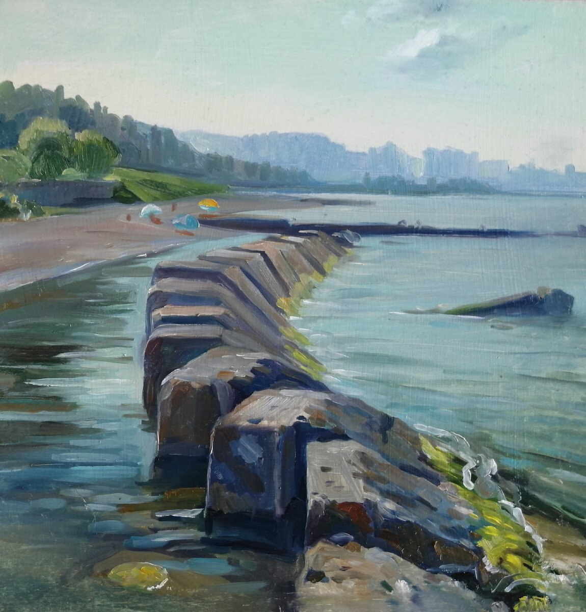 Фото автора. Тяглова Н.В. Этюд "Волнорезы".