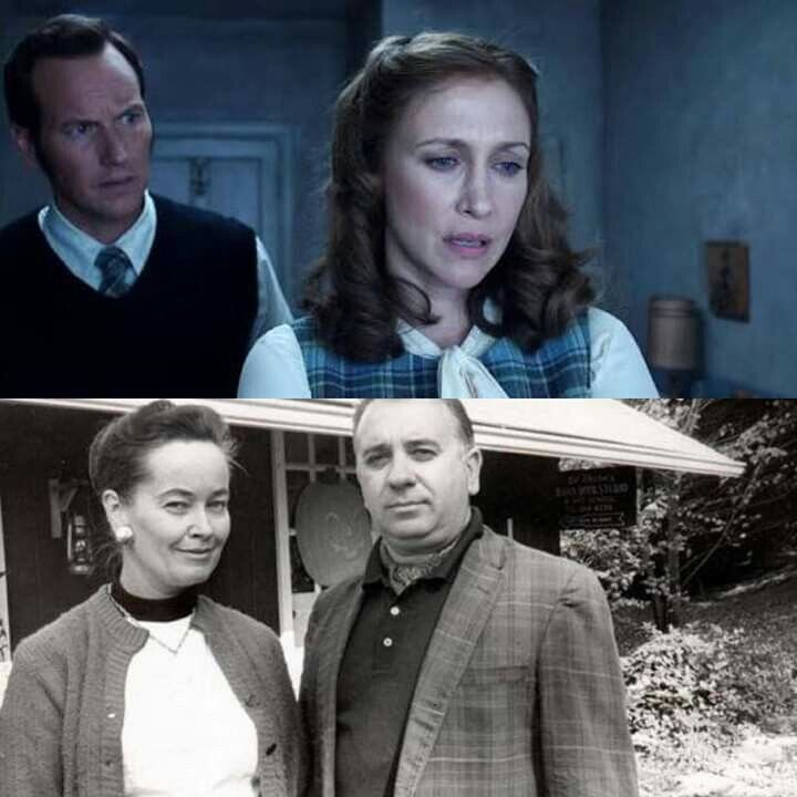 Фото сверху - Эд и Лоррейн Уоррены в к\ф "Заклятие" (The Conjuring)
Фото снизу - настоящие Эд и Лоррейн