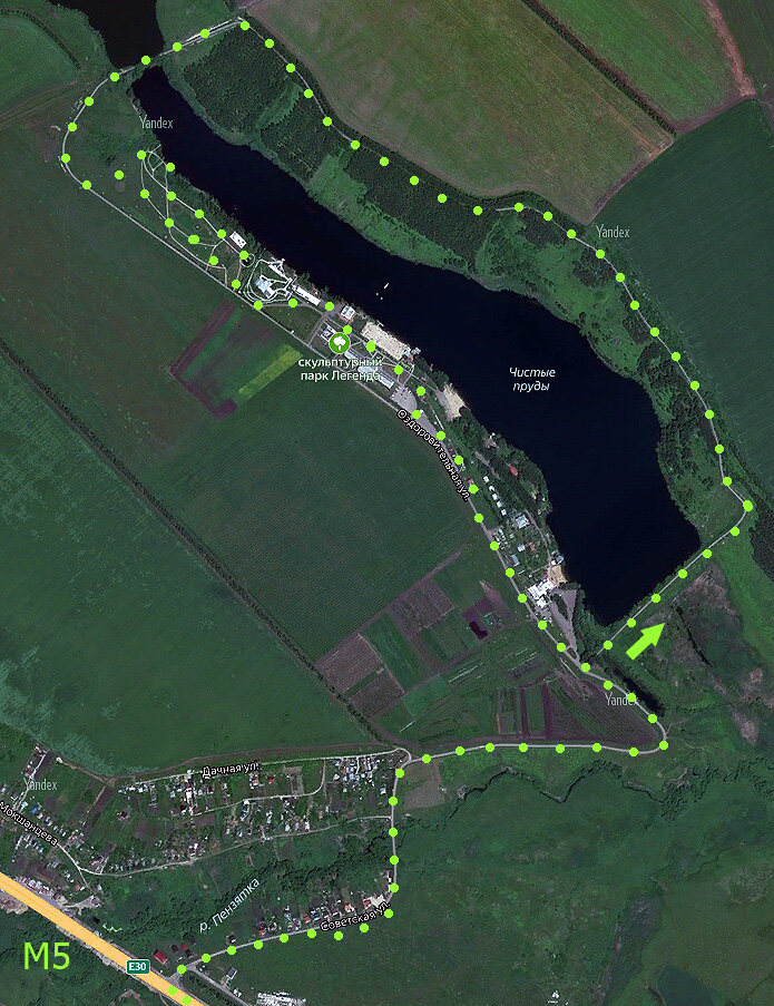 Путь от Трассы М5 до Скульптурного парка "Легенда" 