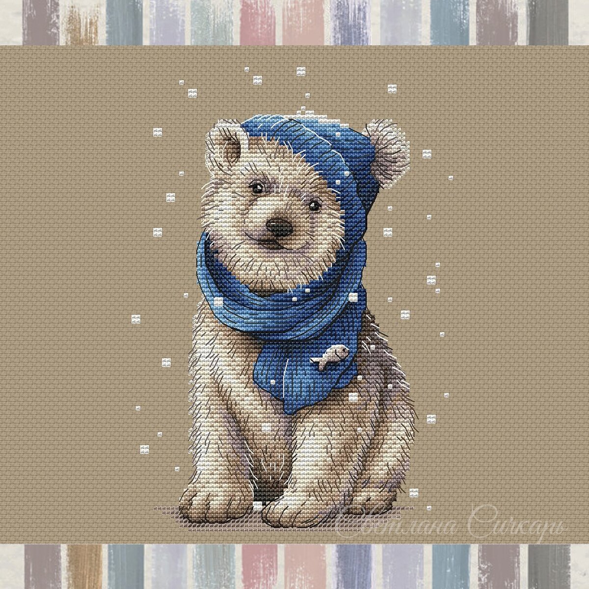 Топ-5 авторских схем животных "Белый мишка" Разработка Светланы Сичкарь