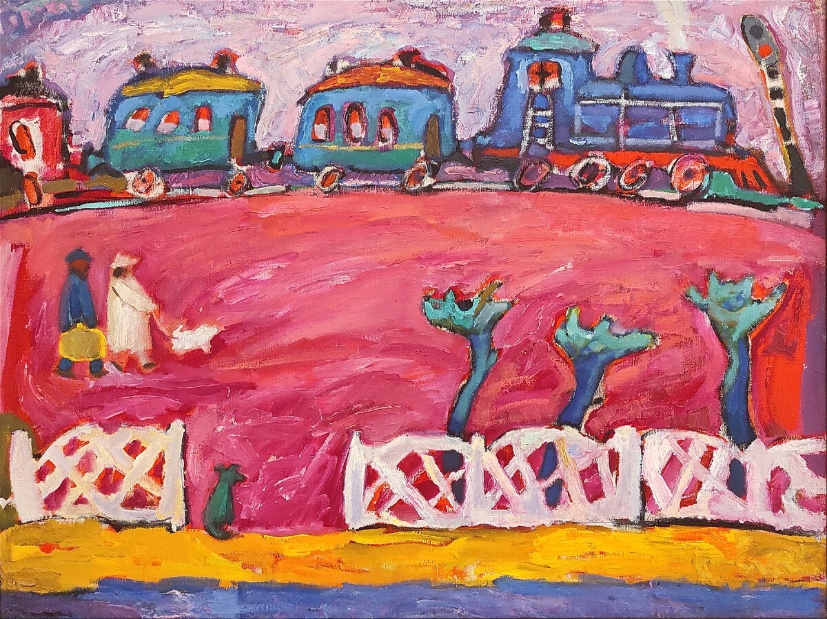 «Паровоз» Олег Горохов.

Холст, масло, размеры 110х80 см, 2001 г.

