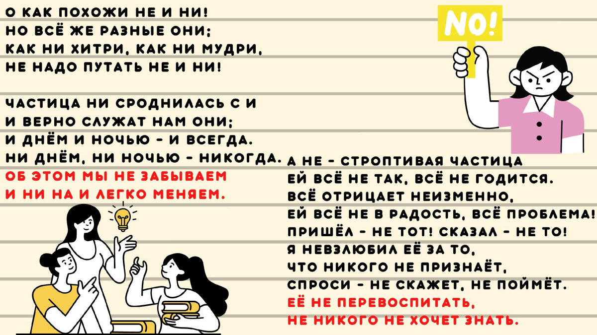 О НЕ и НИ стихами