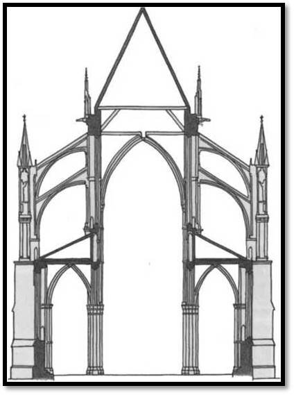 Каркасная система строительства. Пример чертежа.