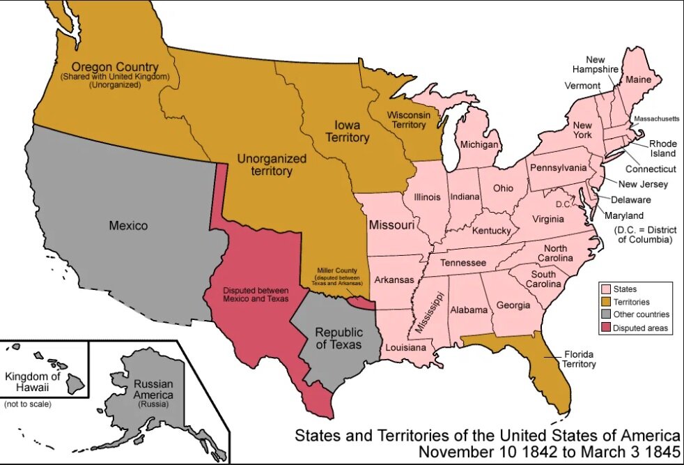 США в 1845 году. 