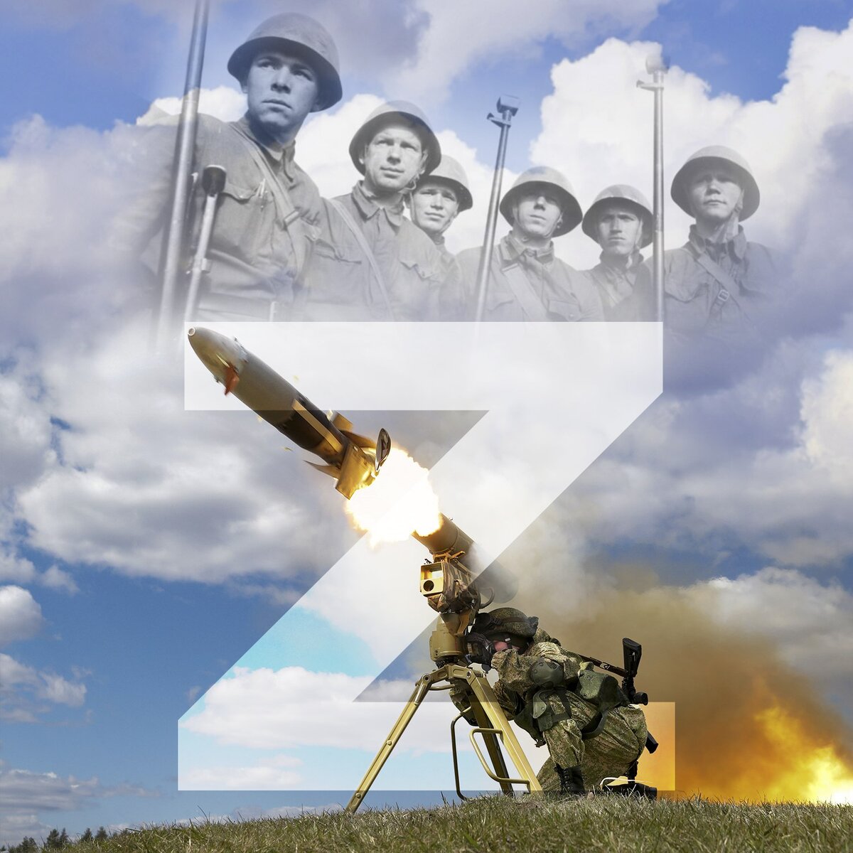 Какие лица у противотанкистов! Фотоколлаж от пресслужбы Минобороны.
