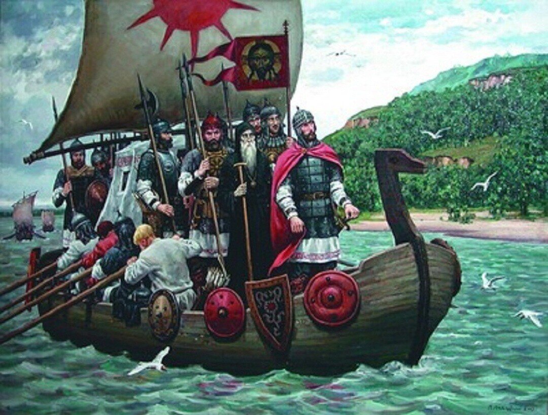 
Рисунок Олега Леонтьева – поход Святослава на Ошель