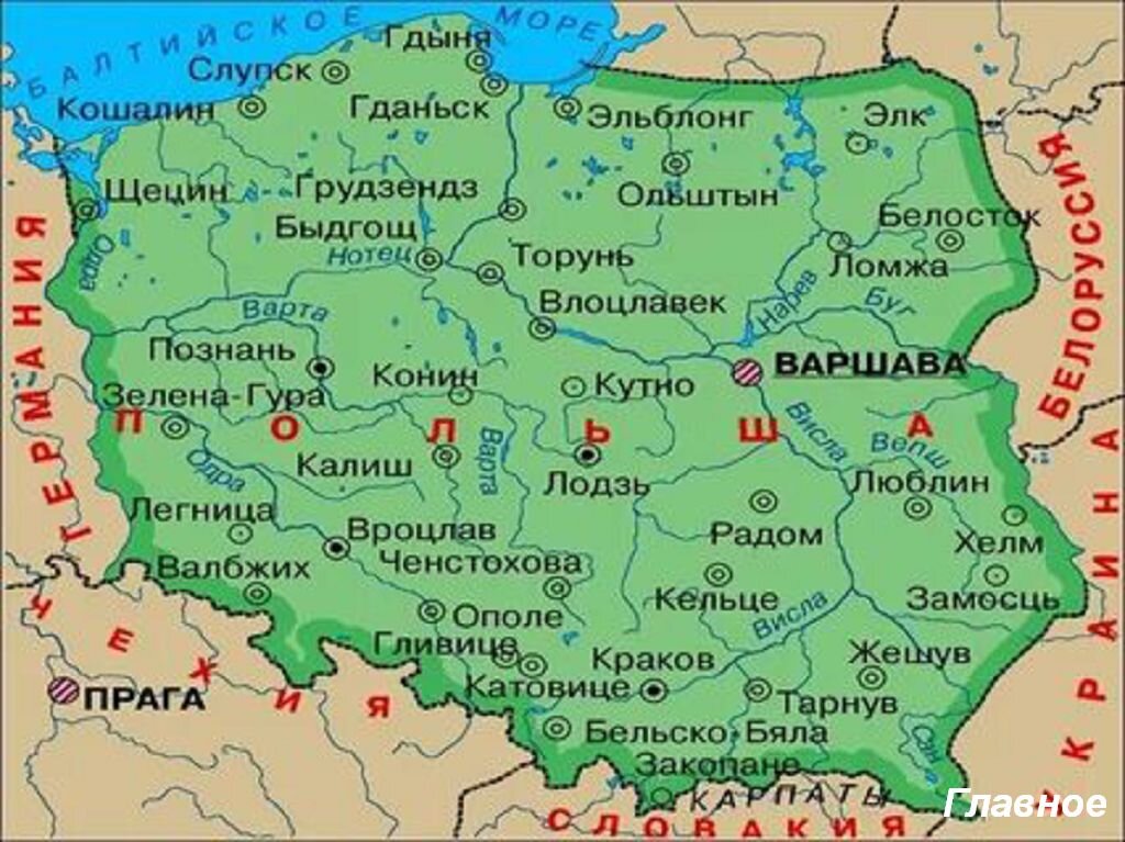 Карта Польши