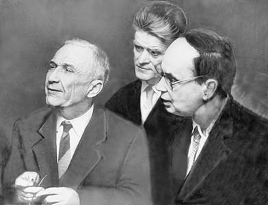 И.Е.Тамм, П.А.Черенков и И.М.Франк. 