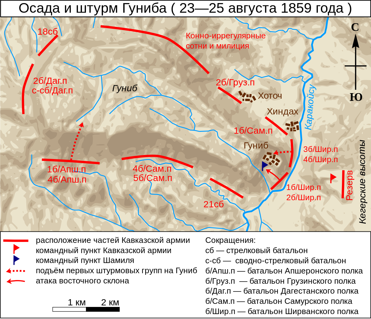 Бдаг. "Взятие Гуниба на Кавказе в 1859 г.". Осада аула Гуниб.