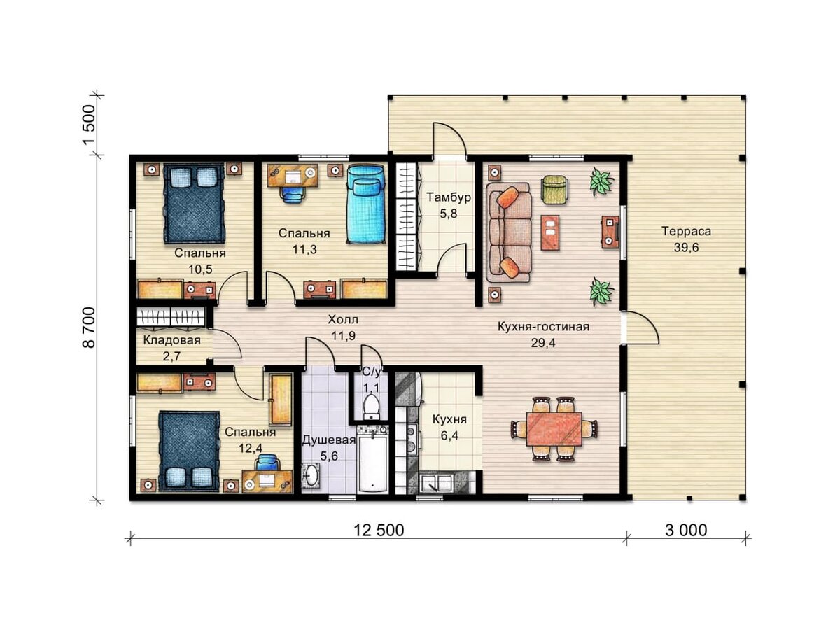 Дом Химос с изолированной кухней