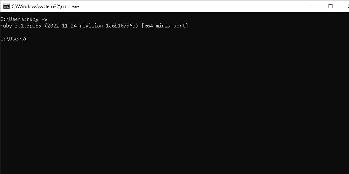 ruby -v
